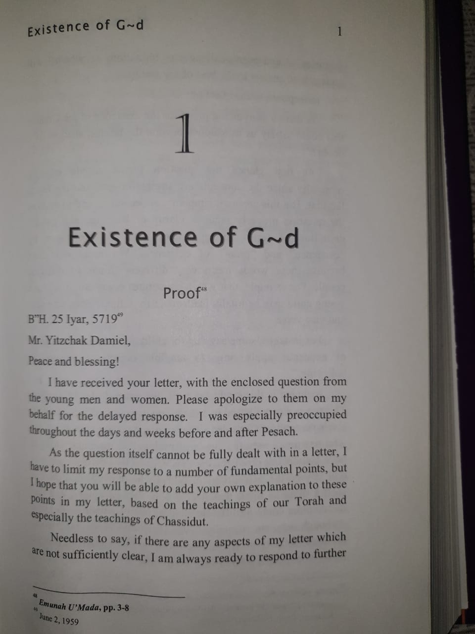 Existence of G-d