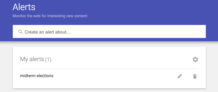 Google Alerts settings