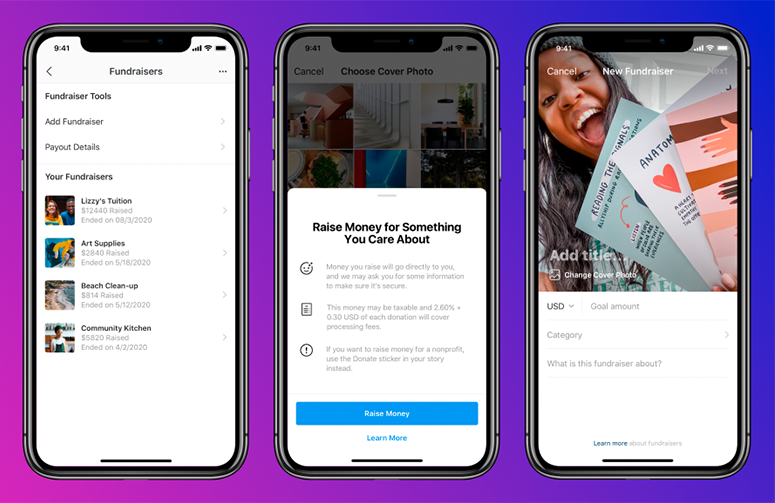 Instagram Personal Fundraiser Feature