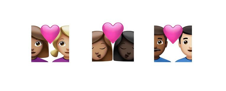 Skin variations for couples' emoji