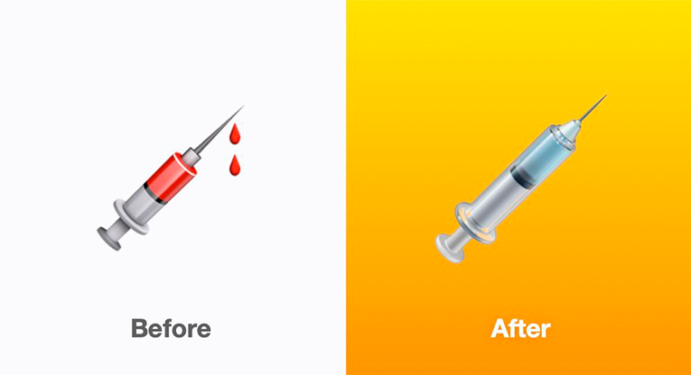 The updated syringe emoji