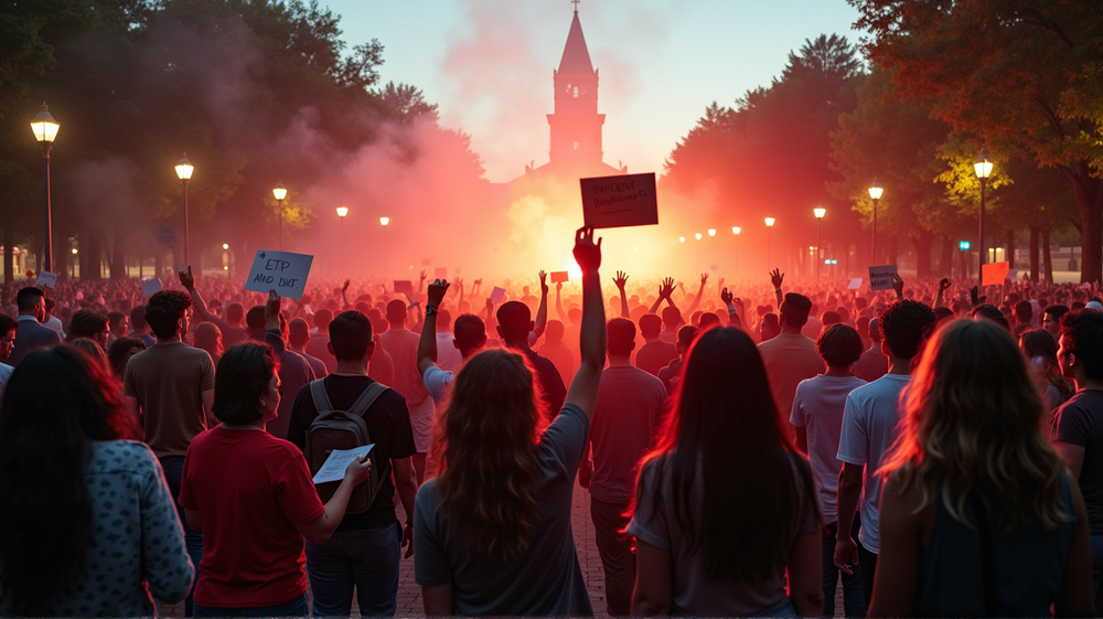 抗議者がTurning Point USAイベントを大胆に妨害