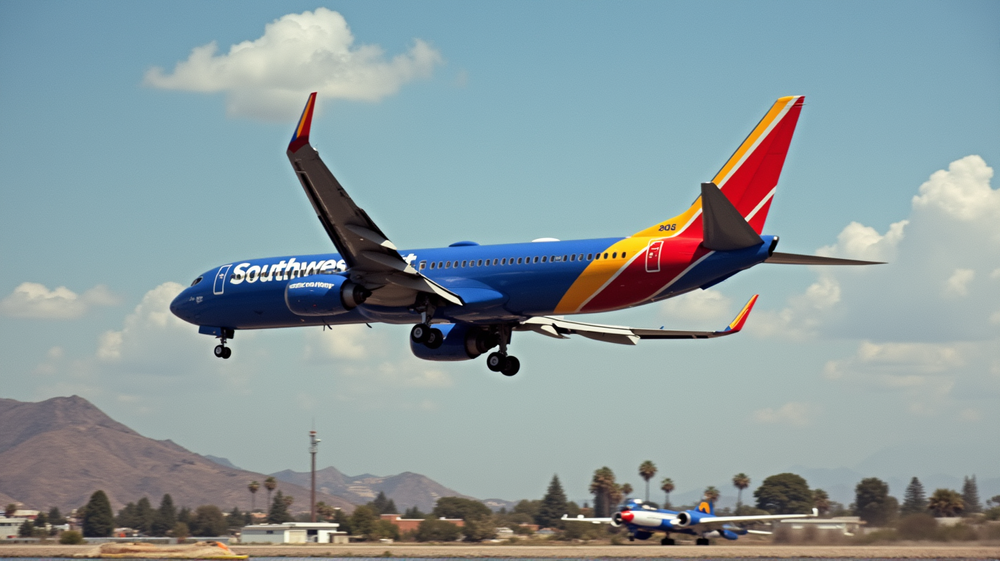劇的な空中操作: バーバンク上空でのサウスウエスト航空機のニアミス