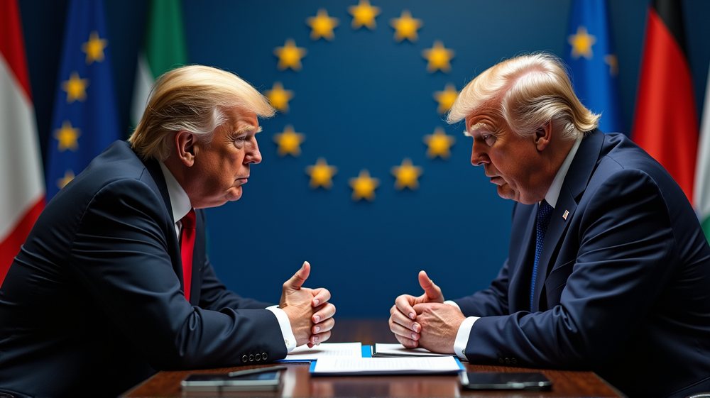 トランプの大胆な対決：Googleを擁護し、EUとの貿易緊張を再燃