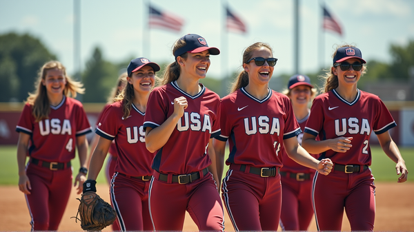 アメリカ代表ソフトボールスターたちが国の色を着る誇りに歓喜